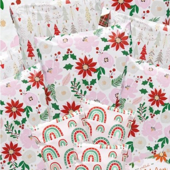 Festive Floral Poly Mailers 10x13 Pack of 25 - Picture 8 of 9